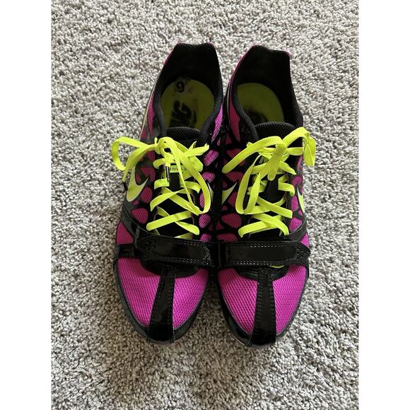 NIKE ZOOM RIVAL S Fuchsia & Lime Athletic Running Cleats Womens Shoes Sz 9.5 - Picture 3 of 11